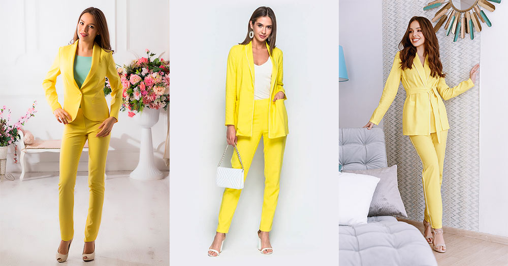 Trouser suit yellow