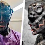 "Чёрный пришелец" с рукой-клешнёй похвастался стеклянным "глазом" в подбородке (ВИДЕО) 14 пришелец