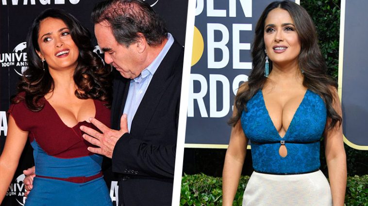 Горячо! 55-летняя Сальма Хайек в сиреневом бикини станцевала перед супругом на столе 6 6 7