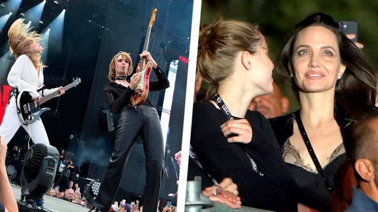 "Вслед за кораблём!" - Джоли с дочерью посетили концерт в Риме, на котором Måneskin послал Путина со сцены 6 6 15