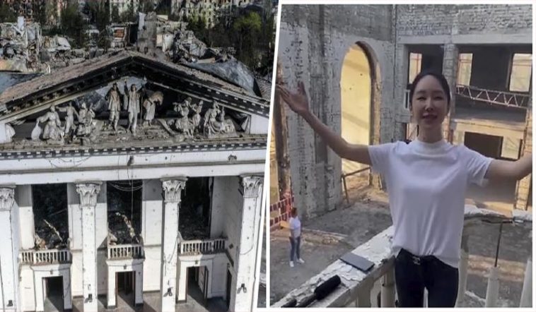 Танцы на костях: китайская певица исполнила «Катюшу» на руинах драмтеатра Мариуполя 6 обложка