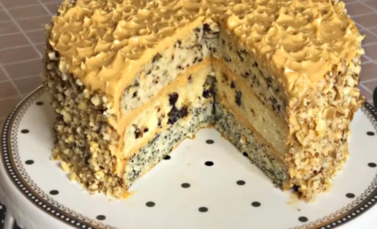 Торт Женская прихоть на 3 коржах: маковый, ореховый и с черносливом — настоящее наслаждение вкусом