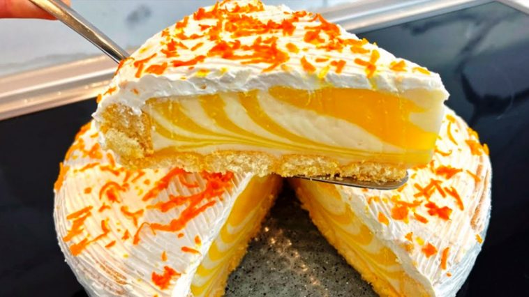 Готовлю апельсиновый торт без выпечки — простой, яркий и очень вкусный!