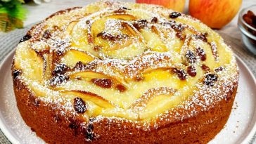 Яблочный пирог за 10 минут — простой и вкусный домашний рецепт на каждый день