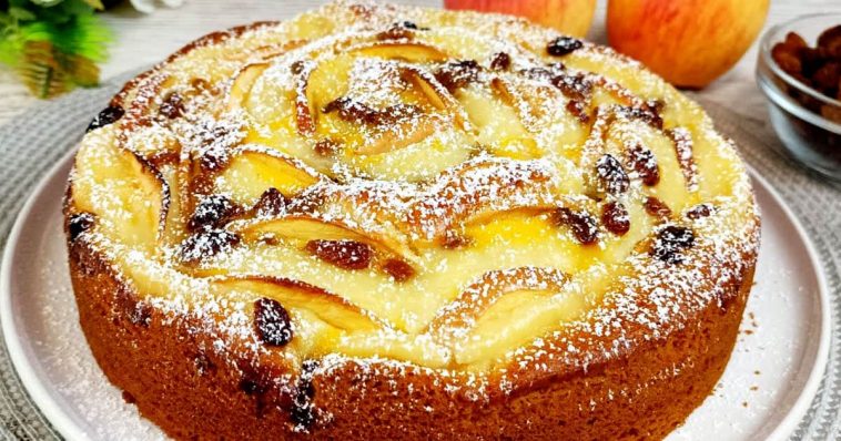 Яблочный пирог за 10 минут — простой и вкусный домашний рецепт на каждый день