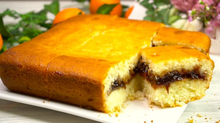 Манник «Стаканник» с повидлом по центру — мой любимый пирог