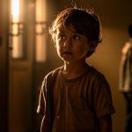 мальчик в детском доме смотрит на пару которая пришла его забрать Kandinsky 3.1 e1752566860923