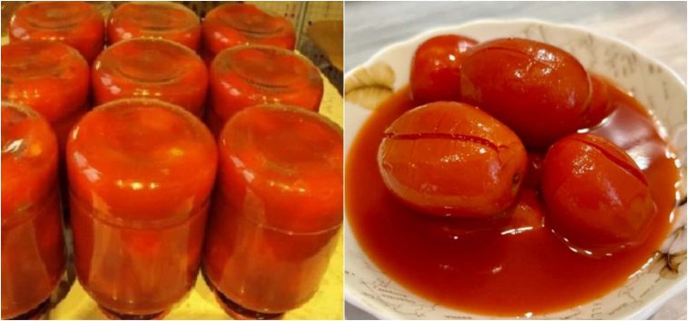 Целенькие помидоры в собственном соку на зиму: плотные, вкусные и без хлопот