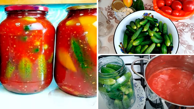 Огурцы в домашней томатной заливке — съедаются быстрее, чем успеешь закрыть!