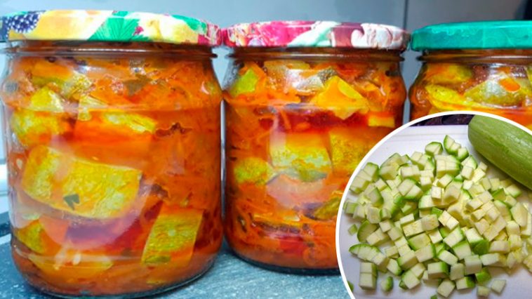 Кабачки в пряной овощной зажарке – золотая зимняя консервация