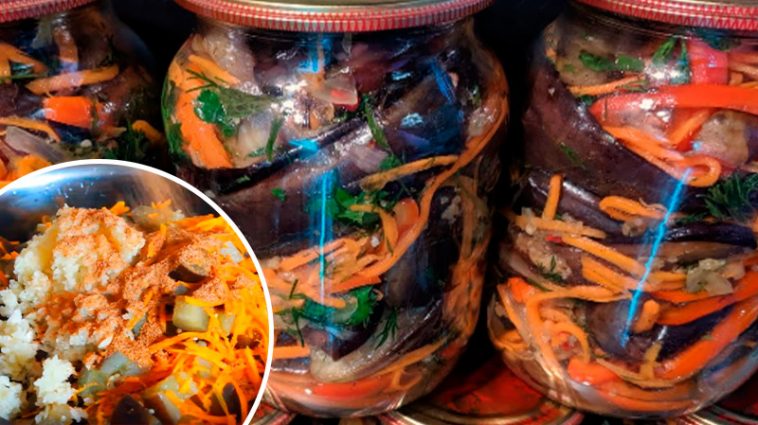 Самый вкусный салат из баклажанов на зиму — готовится просто, а зимой улетает в один момент!