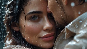 пара под дождём