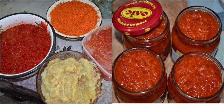 Острая аджика с хреном, помидорами, яблоками и чесноком — домашний рецепт на зиму