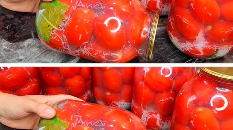 Помидоры с чесноком под «снежком»