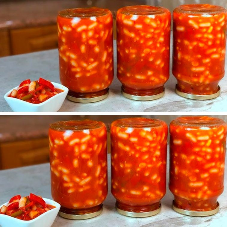 Салат с фасолью, перцем и томатами на зиму — мой главный кулинарный хит!