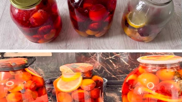 Ароматный сливовый компот с мятой и лимоном на зиму