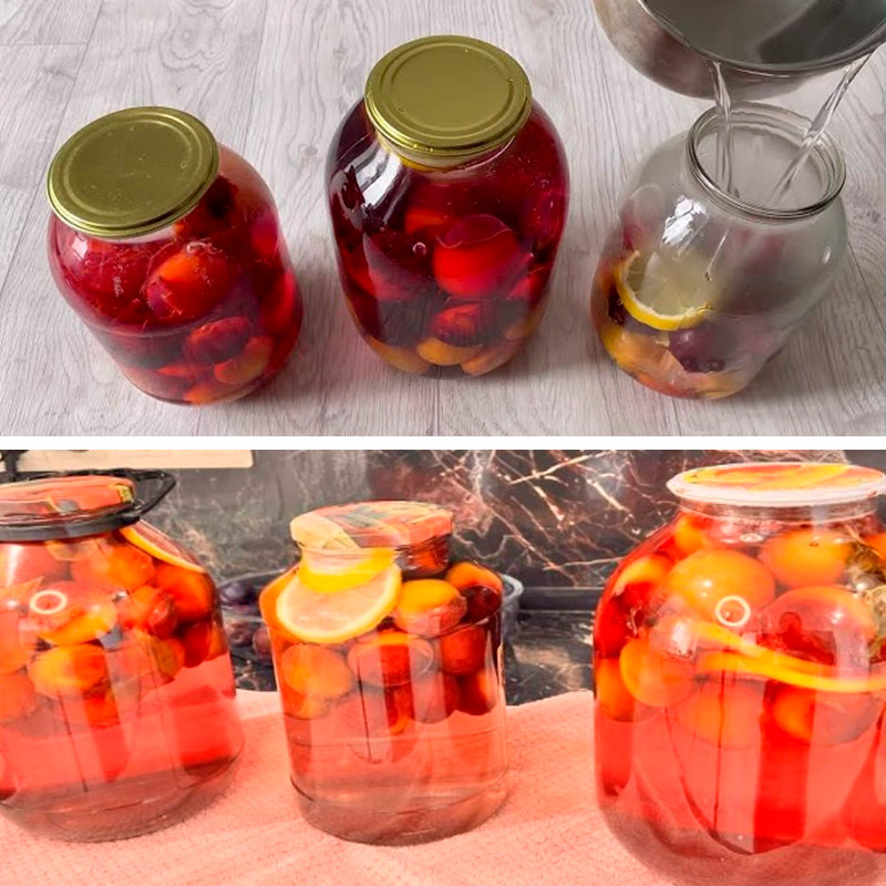 Ароматный сливовый компот с мятой и лимоном на зиму