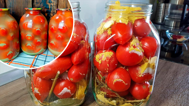 Помидоры с сухой горчицей и аспирином — заготовка, которая всегда удаётся!