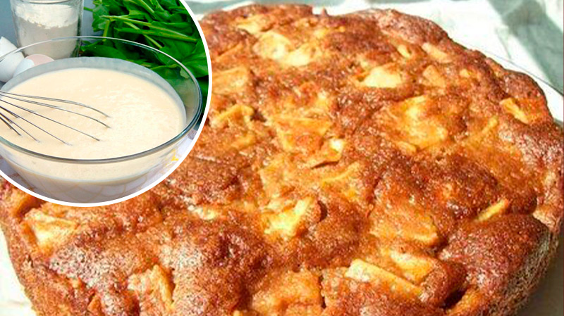 Медово-яблочный пирог за пару минут