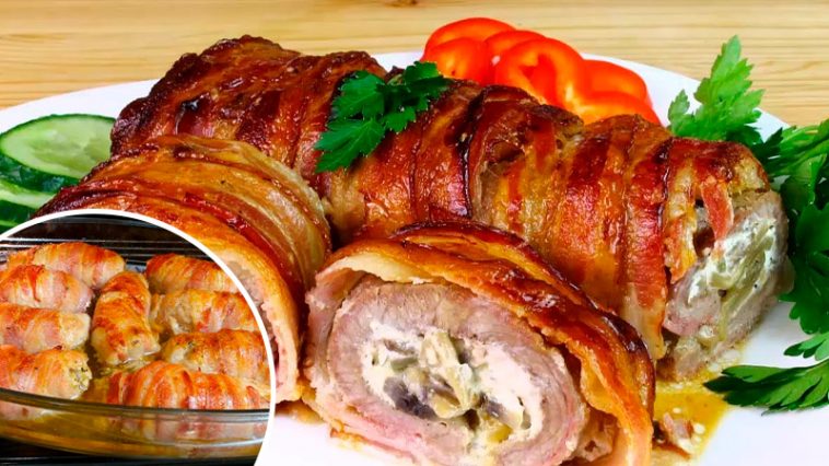 Куриные рулетики с беконом и моцареллой: просто, быстро и вкусно