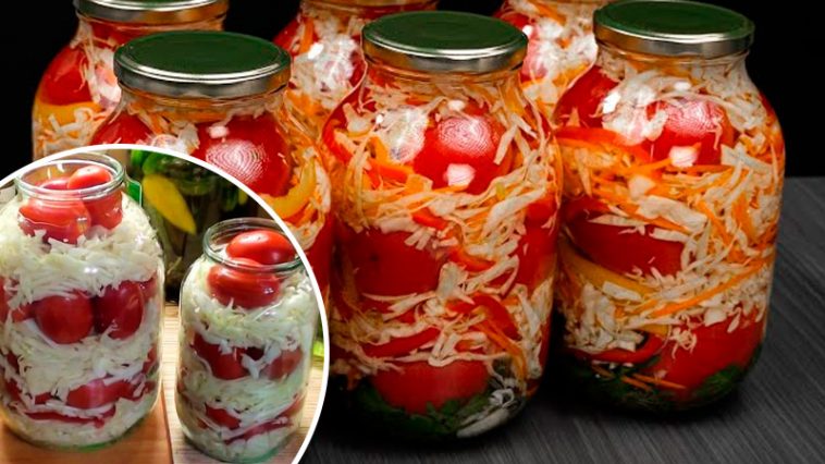 Помидоры с капустой на зиму без стерилизации Беспроигрышная закуска для зимнего стола!