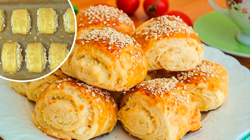 Несладкие слоёные булочки с сыром — нежная выпечка для сытного перекуса