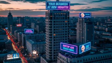 Дахові рекламні конструкції з LED-екранами — ефективна реклама на даху будівлі