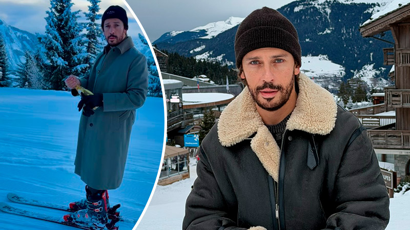 Игристое на скорости: Галкин устроил эффектный лыжный перформанс в Куршевеле