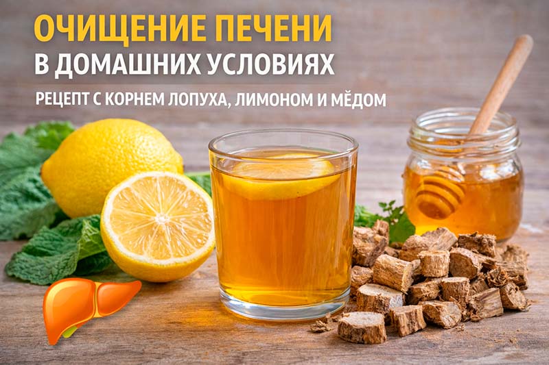 Очищение печени в домашних условиях: натуральный рецепт с корнем лопуха, лимоном и мёдом