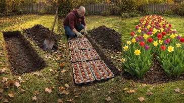 Посадка цветочных луковиц в яичных лотках: простой траншейный метод для идеальной клумбы