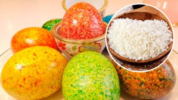 Уникальный лайфхак: как сделать узорчатые крашанки с помощью крупы за пару минут