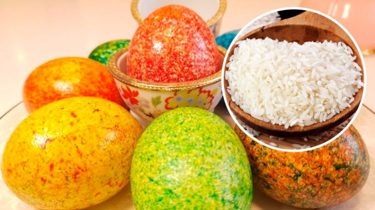 Уникальный лайфхак: как сделать узорчатые крашанки с помощью крупы за пару минут