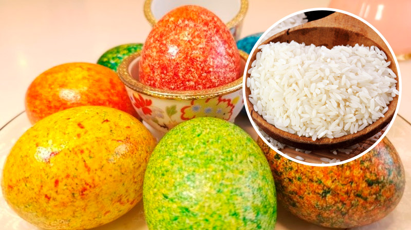 Уникальный лайфхак: как сделать узорчатые крашанки с помощью крупы за пару минут